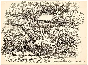 Ud for den imellem Buskene... by Fritz Syberg