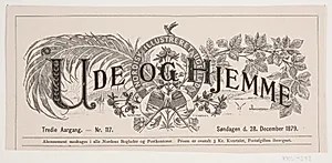 "Ude og Hjemme", titeloverskrift, 28. Dec. 1879 by F. Hendriksen
