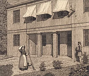 Udenfor en villa. Illustration til "Linearperspectiven", Tavle V by C.W. Eckersberg