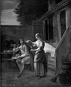 Udenfor værtshuset by Pieter de Hooch