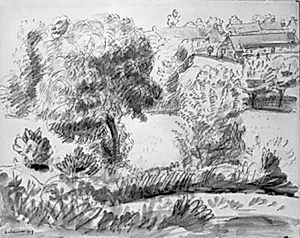 Udkanten af landsbyen Bernus by Jean Frélaut