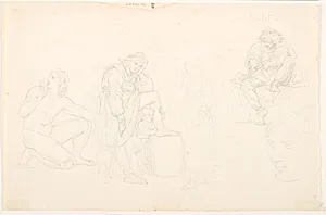 Udkast til bl.a. Amled og fristerinden by Lorenz Frølich