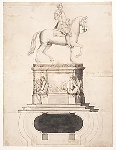 Udkast til Christian V's rytterstatue by Abraham-César Lamoureux