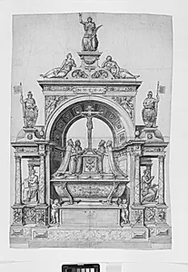 Udkast til dobbeltgravmæle over Christian III og Frederik II by Cornelis Floris (II)