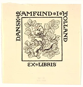 Udkast til ekslibris for Dansk Samfund i Holland by Joakim Skovgaard