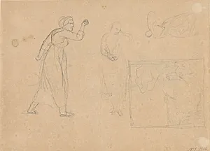 Udkast til En falden piges historie, blad 1 by C.W. Eckersberg