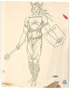 Udkast til en krigerdragt by Nicolai Abildgaard