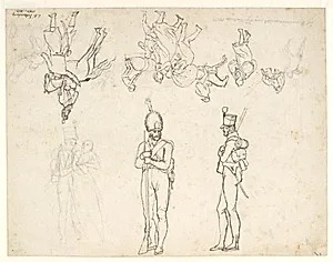 Udkast til en række figurer i en skildring af Købehavns bombardement by C.W. Eckersberg
