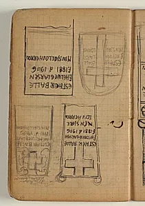 Udkast til Ester Balles gravmæle by Niels Larsen Stevns