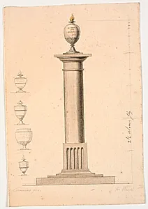 Udkast til et monument. Urne på en søjle by J.F. Clemens