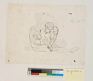 Udkast til Filoktet-figuren by Nicolai Abildgaard