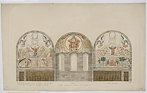Udkast til freskerne i Viborg Domkirke. Koret by Joakim Skovgaard