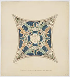 Udkast til freskerne i Viborg Domkirke. Korhvælvingen by Joakim Skovgaard