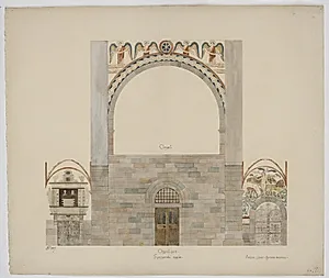 Udkast til freskerne i Viborg Domkirke. Orgelbuen by Joakim Skovgaard