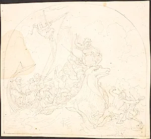 Udkast til Frithiof på havet by Lorenz Frølich