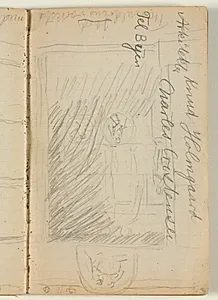 Udkast til "H.C. Andersen og Baronessen i Thorvaldsens Atelier paa Nysø" by Niels Larsen Stevns