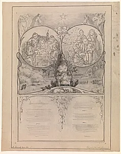 Udkast til illustration til "Ude og hjemme" by Frans Schwartz