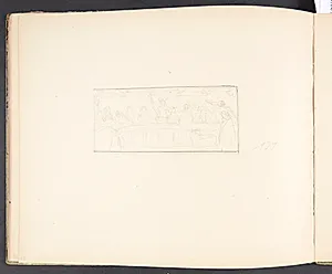 Udkast til "Kong Valdemar med sin Søn ved Jagtmåltidet på Lyø i Maj 1223"