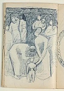 Udkast til "Kristus velsigner de små børn" by Niels Larsen Stevns