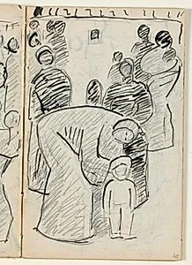 Udkast til "Kristus velsigner de små børn" by Niels Larsen Stevns