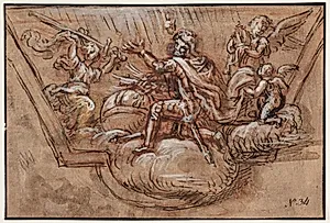 Udkast til loftsdekoration by Pierre Mignard