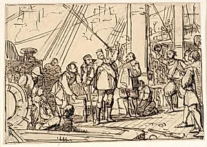 Udkast til maleriet i Chr. IV's kapel i Roskilde "Chr. 4. på Trefoldigheden" by Wilhelm Marstrand