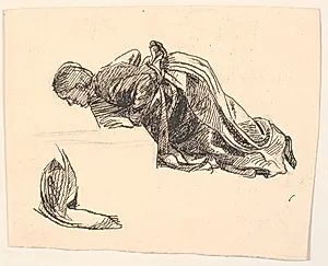 Udkast til moderens figur på: Der har du dine Øjne, sagde Døden... by Fritz Syberg
