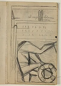 Udkast til Poul S. Christiansens gravmæle, notat by Niels Larsen Stevns