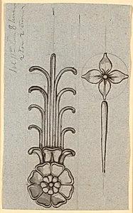 Udkast til rosetter og planteornament, beregnet for træ eller metal by Nicolai Abildgaard