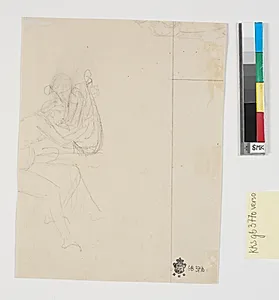 Udkast til samme figur som på recto i profil by Nicolai Abildgaard