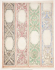 Udkast til stukdekoration i gangen i audienshuset, Frederiksborg by Jan Wilckens van Verelt