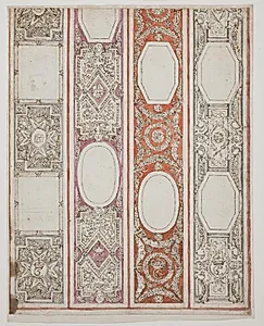 Udkast til stukdekoration i gangen til audienshuset, Frederiksborg by Jan Wilckens van Verelt