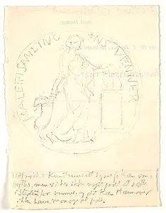 Udkast til vignet for Dansk Kunstmuseumsforening by Joakim Skovgaard