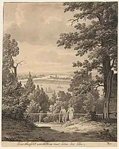 Udsigt fra Altona over Elben by C.W. Eckersberg