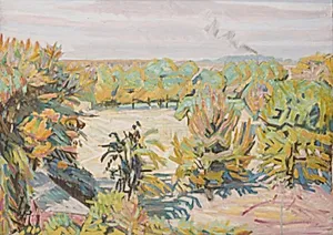 Udsigt fra dagligstuen. Efterår by Niels Larsen Stevns