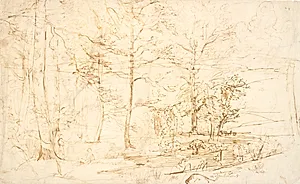 Udsigt fra en skov over hede og bakker by Dankvart Dreyer