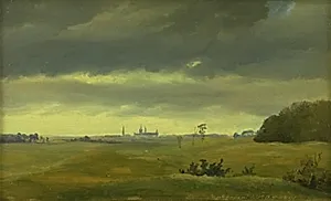 Udsigt fra Hestevangen mod Frederiksborg by Johan Thomas Lundbye