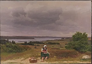 Udsigt fra Kongevejen over Furesøen i nærheden af Rudersdal by C.W. Eckersberg