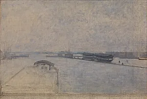 Udsigt fra Kvæsthusgade over Københavns havn by Vilhelm Hammershøi
