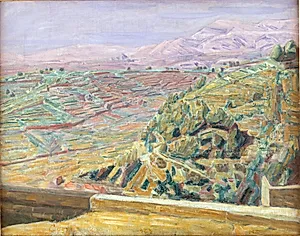 Udsigt fra Slotspladsen, Cagnes by Niels Larsen Stevns