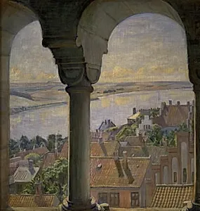 Udsigt fra Viborg Domkirkes tårn by Poul S. Christiansen