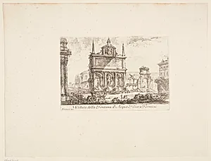 Udsigt mod Acqua Felice-fontænen i området ved Termini by Giovanni Battista Piranesi