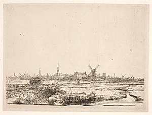 Udsigt mod Amsterdam by Rembrandt van Rijn