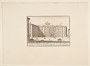 Udsigt mod Palazzo Panfilo set fra Collegio Roma by Giovanni Battista Piranesi