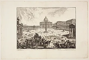 Udsigt mod Peterskirken og dens forplads by Giovanni Battista Piranesi