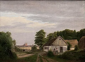 Udsigt mod Roskilde fra et husmandssted by Jørgen Roed