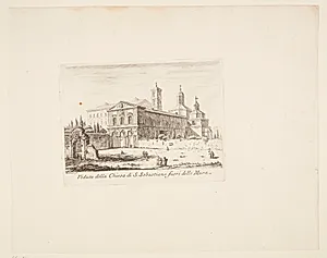 Udsigt mod S. Sebastiano fuori delle Mura-kirken by Giovanni Battista Piranesi