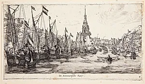 Udsigt over de Roowaensche Kaey by Reinier Zeeman