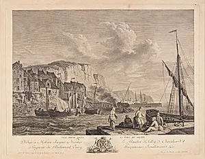 Udsigt over Dieppe havn (Vue prise dans le port de Dieppe) by Jeanne Françoise Ozanne
