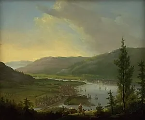 Udsigt over Drammen i Norge by C.A. Lorentzen